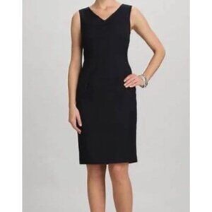 Ann Taylor Sheath Dress 8 Classic V Ponte Stretch Sleeveless Career Church NEW